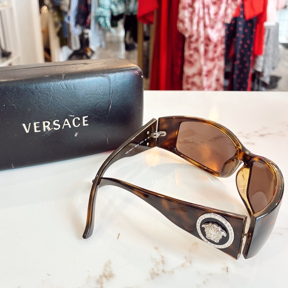 Versace Tortoise Shell Sunglasses with Medusa Logo